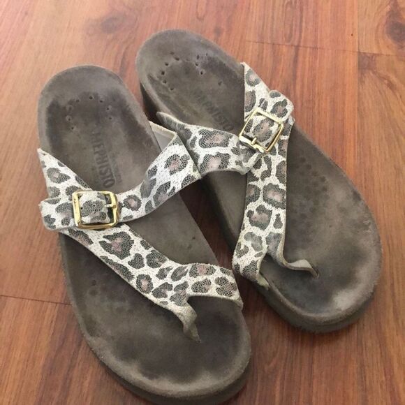 Mephisto Leopard Allen sandals, size 38 - Picture 1 of 8
